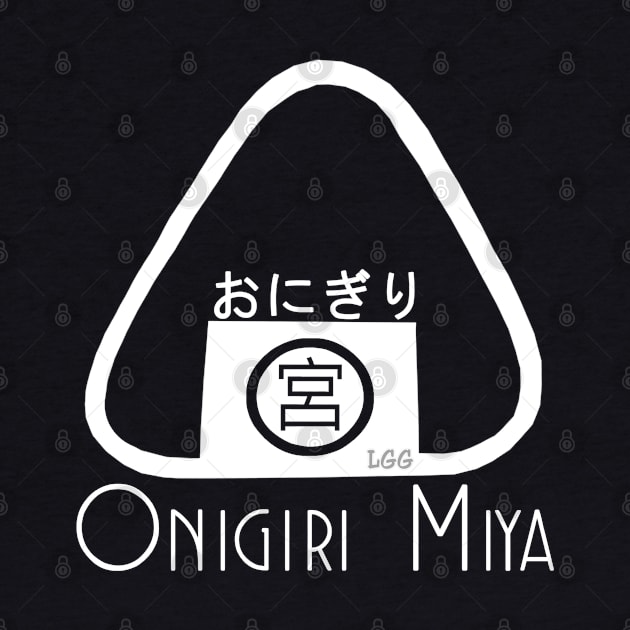 Onigiri Miya [Onigiri Logo] (in white) by LetsGetGEEKY